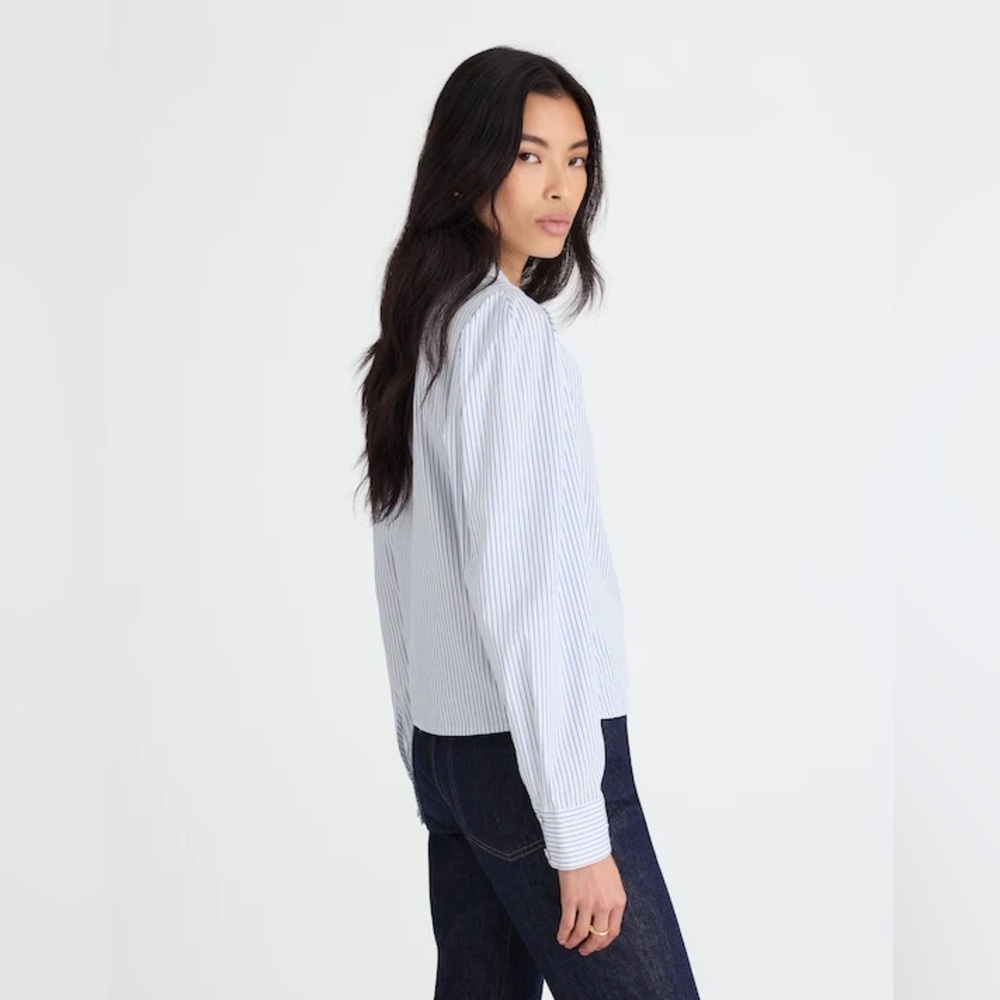 MADEWELL Puff-Sleeve Button-Up Long Sleeve Shirt - size Small - Picture 3 of 9